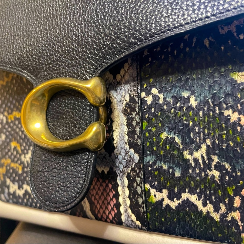 Coach Tabby Top Handle In Colorblock Snakeskin Ra… - image 5